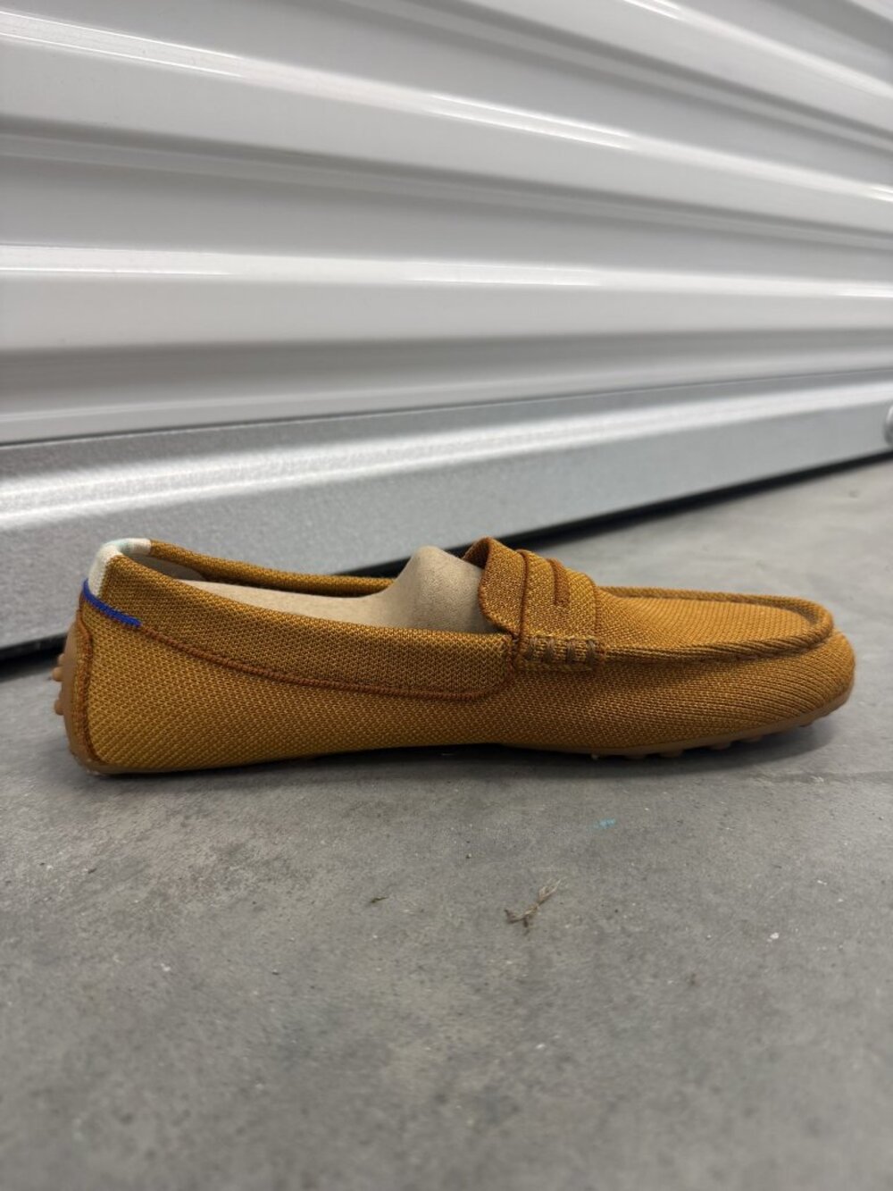 Rothy's The Driver Penny Loafer Cognac Knit Women's Size 7.5 Like New